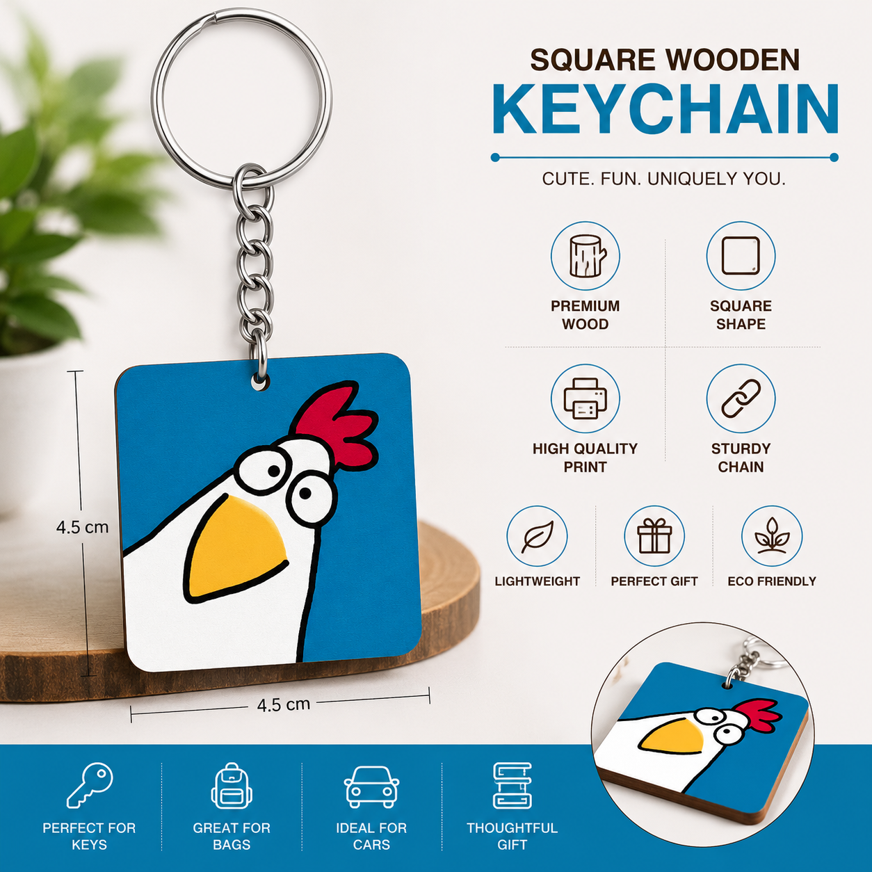 Customised Wooden Keychain