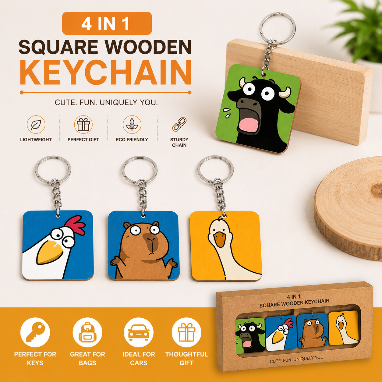 Customised Wooden Keychain